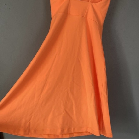 NWT SUSANA MONACO V-Neck A-Line Mini Dress in Electric Orange Neon Size M - Picture 5 of 7